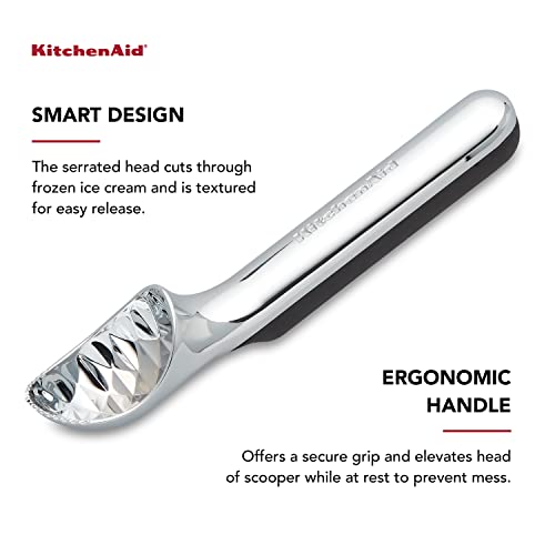 KitchenAid Concha de sorvete sem bagunça, 20 cm, ônix preto