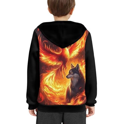 Image of WELLFLYHOM Boys Hooded Sweatshirts Hoodie Pullover Cool Graphic Crewneck Blouses Size 6-16
