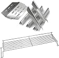 QuliMetal 17.5" 304 Stainless Steel Flavor Bars, Heat Deflector and Warming Rack for Weber Genesis 300 E310 E320 E330 S310 S330 (with Front Control Knobs)
