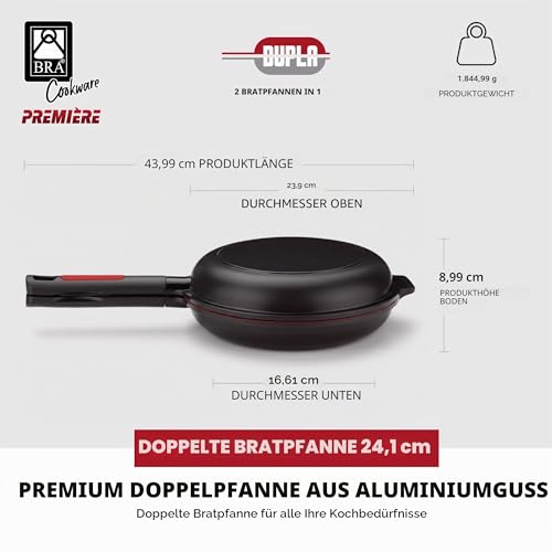 Foto von BRA Dupla Premiere | Doppelte Kartoffel-Omelette-Bratpfanne 24 cm