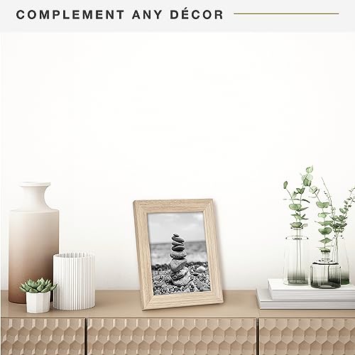 MCS Studio Gallery Classic 8x10 Picture Frame Natural Woodgrain, Vertical & Horizontal Wall Hanging Large Picture Frame for Photos, Posters & Art Prints (1-Pack)