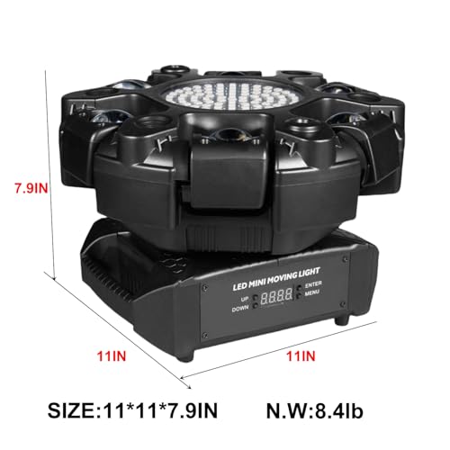 Image of Dj Lights for Parties Moving Head 6-Arm with Remote Control RGBW LED DJ Stage Lights Professional Disco Light DMX512 & Sound Activated Rotating Light for Wedding Live House KTV Bar & Club Christmas