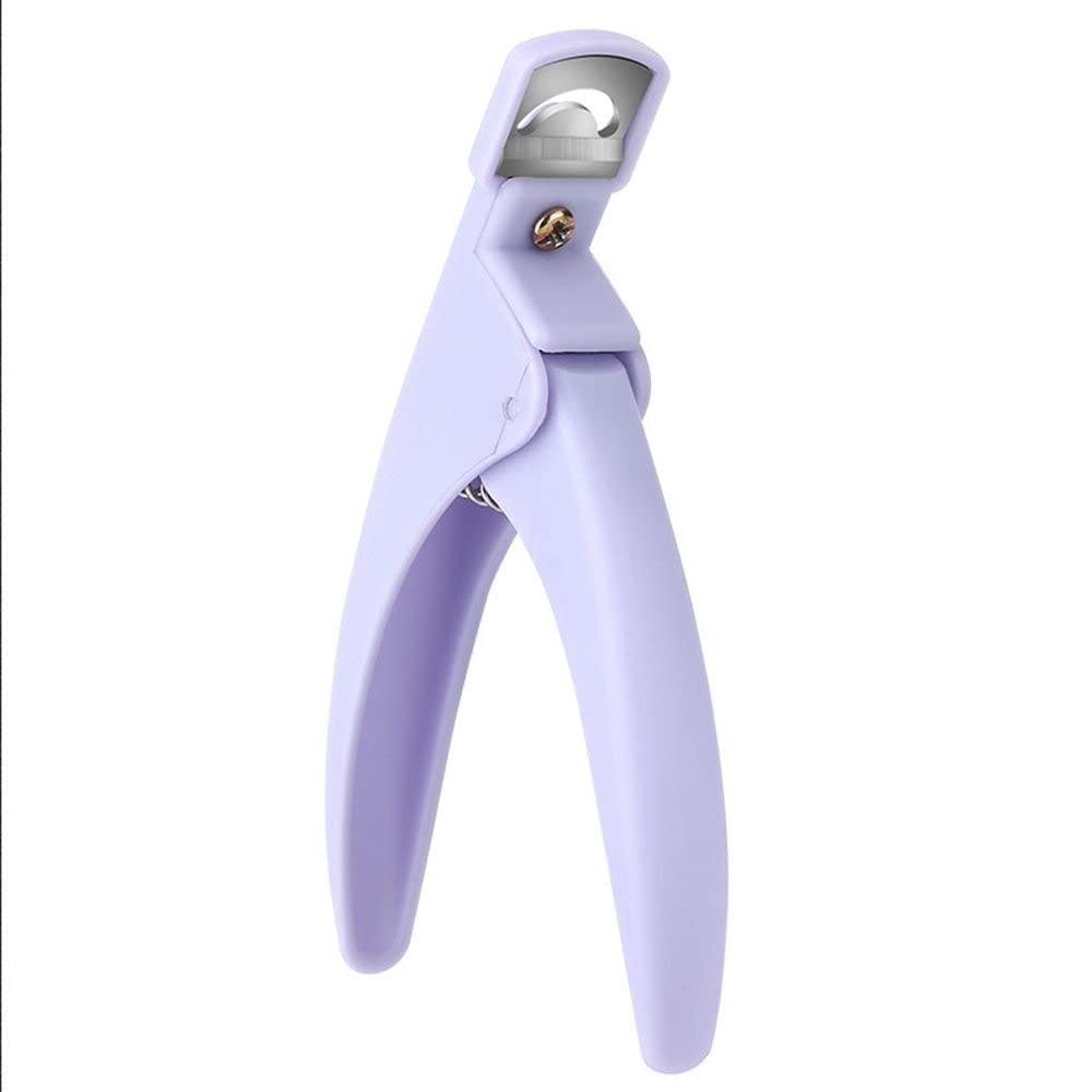 Adjustable Artificial Acrylic Fake Nail False Nail Tip Clipper Cutter Trimmer Manicure Pedicure Sharp Blade Clip Tool for Salon Home(#1,Purple)