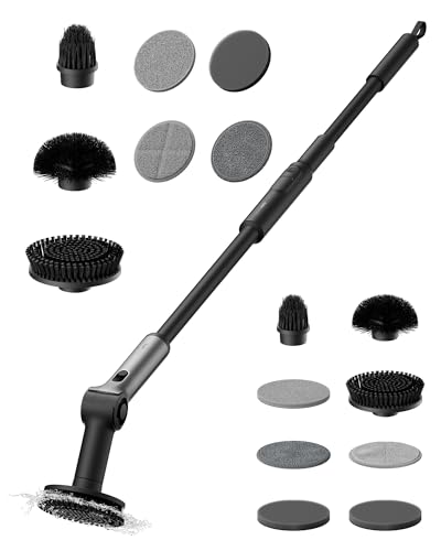 Image of HOTO Flexi Cordless Electric Spin Scrubber + 3 Pcs Replacement Brush Heads + 4 Pcs Replacement Pads