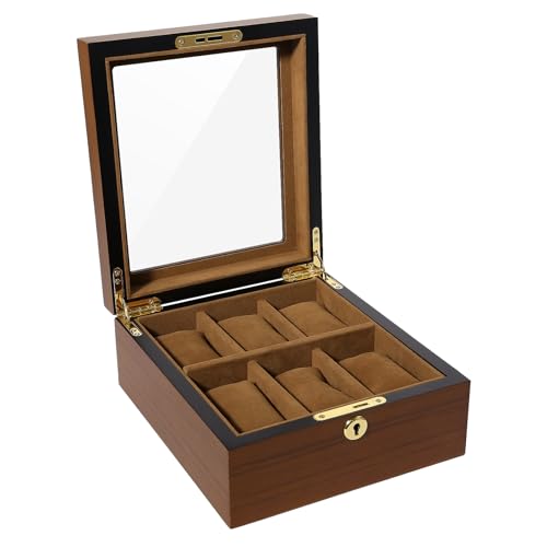Uten Caja de Reloje, Cajas para Relojes de Hombre con 6 Compartimentos Grandes Almohada Extraíble, Cerradura …