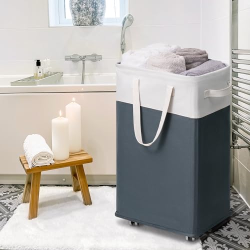 Goodpick CANVAS07WHEEL75-GREY WHITE 1PCSGOODPICK Laundry Basket With Wheels thumb #6