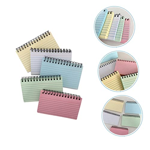 Bloc-notes portable déchirable 5 couleurs avec couverture de protection en plastique souple - 4