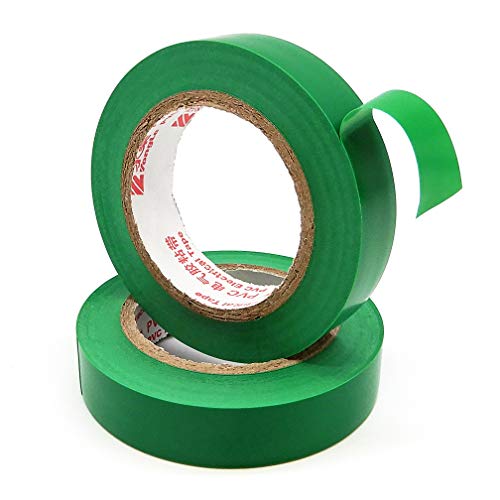 Image of Maveek 10 Rolls PVC Electrical Tapes, Self Adhesive Waterproof Insulation Green Tapes, Rated up to 600 Volts and 176 F, 15mmx15m(0.6 inch x 49.2ft)