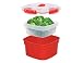 Sistema Vaporera grande de microondas de plástico rojo, 23.9 x 23.9 x...