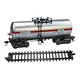 JISADER 1:75 Train Accessories Model with Track Display Home Decor Present Collection Railway Train Set Simulation Toy for Birthday, Silver