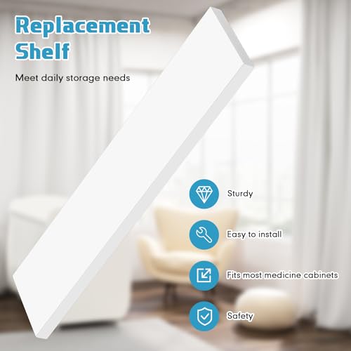 Colingmill Medicine Cabinet Replacement Shelves Wooden Bathroom Shelves Suitable for Bathroom Living Room Kitchen Wall Mounted and Hanging Medicine Cabinet(2 Pack,13.5 Inch)