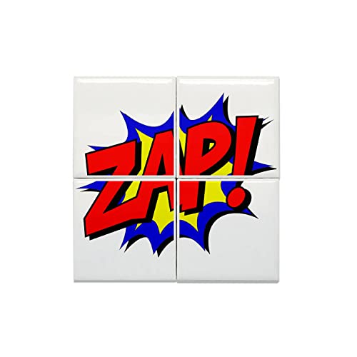 Carreaux Céramique Décoratif Comics Vintage 20x20 cm Lot de 4