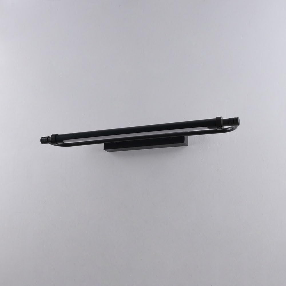 lampa do montażu na ścianie Czarna metalowa minimalistyczna lampa akcentowa do galerii, dekoracja sali wystawowej, tło oświetlenia toaletki
