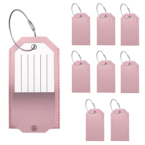 Glorlliant 8 Stück Gepäcketiketten mit Adressetiketten, Koffer mit Edelstahlkabel und Namensschild, Gepäcketiketten aus Metall für Rosensack Cover