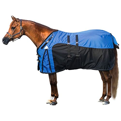 ArmorFlex Warrior Cutback Adjusta-Fit Bellyband Horse Turnout Blanket | Wither Relief | Waterproof Horse Blanket | Medium Weight Winter Horse Blanket | Color Royal | Size 68