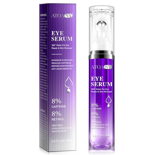 Eye Treatment Serum - 8% Caffeine & Retinol, Hyaluronic Acid, Nia...