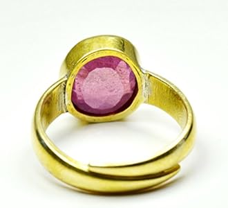 55 Quilates Rubí Natural Panchdhatu Anillo Para Los Hombres 3 Quilates