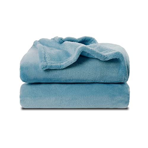 Image of NANPIPER Fleece Blankets Super Soft Flannel Fuzzy Blanket for Bed Couch Luxury Cozy Plush Microfiber Blanket-Twin Size Light Blue