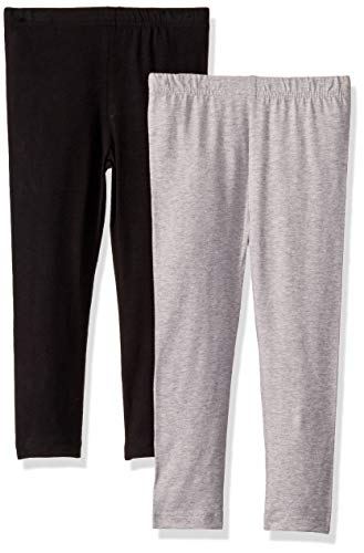 Gerber Baby Girls' Toddler 2 Pack Leggings, Grey/Black, 4T