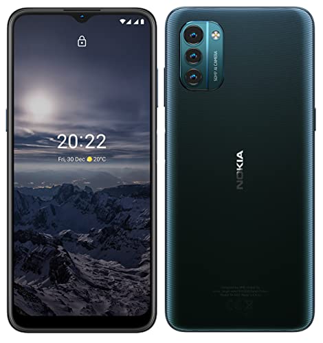 Nokia G21 スマートフォン、4G、6.5 インチ HD+ スクリーン、90Hz、NFC、Android 11、4 MB RAM/128 GB ROM、5050 mAh バッテリー、50 MP トリプルカメラ、18 W 高速充電対応 - ノルディック ブルー