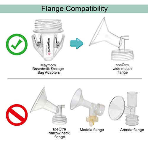 image for Maymom Breastmilk Storage Bag Adapters for Spectra S1, S2 Pumps ; 2 Du