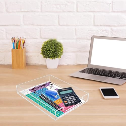 Plateau à courrier en acrylique transparent : organiseur de bureau empilable pour vos documents - 7