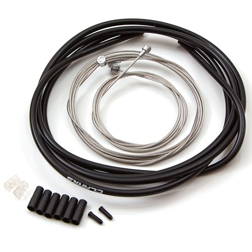 Clarks Stainless Steel Brake Cable Kit - Black Universal Brake Wires with Standard Outer Casing for Mountain Bikes (MTB), Hybrid & Road Bikes
