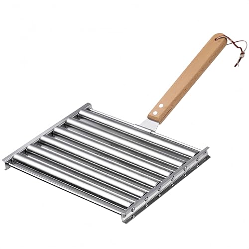 DKUWBJAS Hot Dog Roller for Grill Accessories With Extra-Long Wooden Handle It Is Not Hot And Suitable For Outdoor Garden Lawns