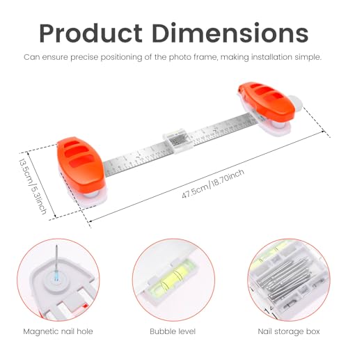CQDAXUMY Picture Hanging Tool Level Ruler, Portable Frame Alignment Leveling Tool, Precision Picture Hanger, Wall Mount Guide for Photo Frames, Wall Decor, Mirrors, DIY Installation by CQDAXUMY - Image 4