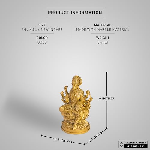 Image of SILAII Goddess Varahi Amman Sculpture - 6 INCH Gold Finish, Handcrafted Statue for Puja Room, Home Decor, and Gifting