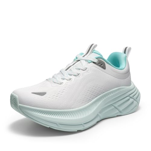 NORTIV 8 Damen Laufschuhe, Leichte Running Sneaker mit Dämpfung, Atmungsaktive Sportschuhe für Training, Fitness & Alltag,Size 40,Weiss/Blau,SNWS248W