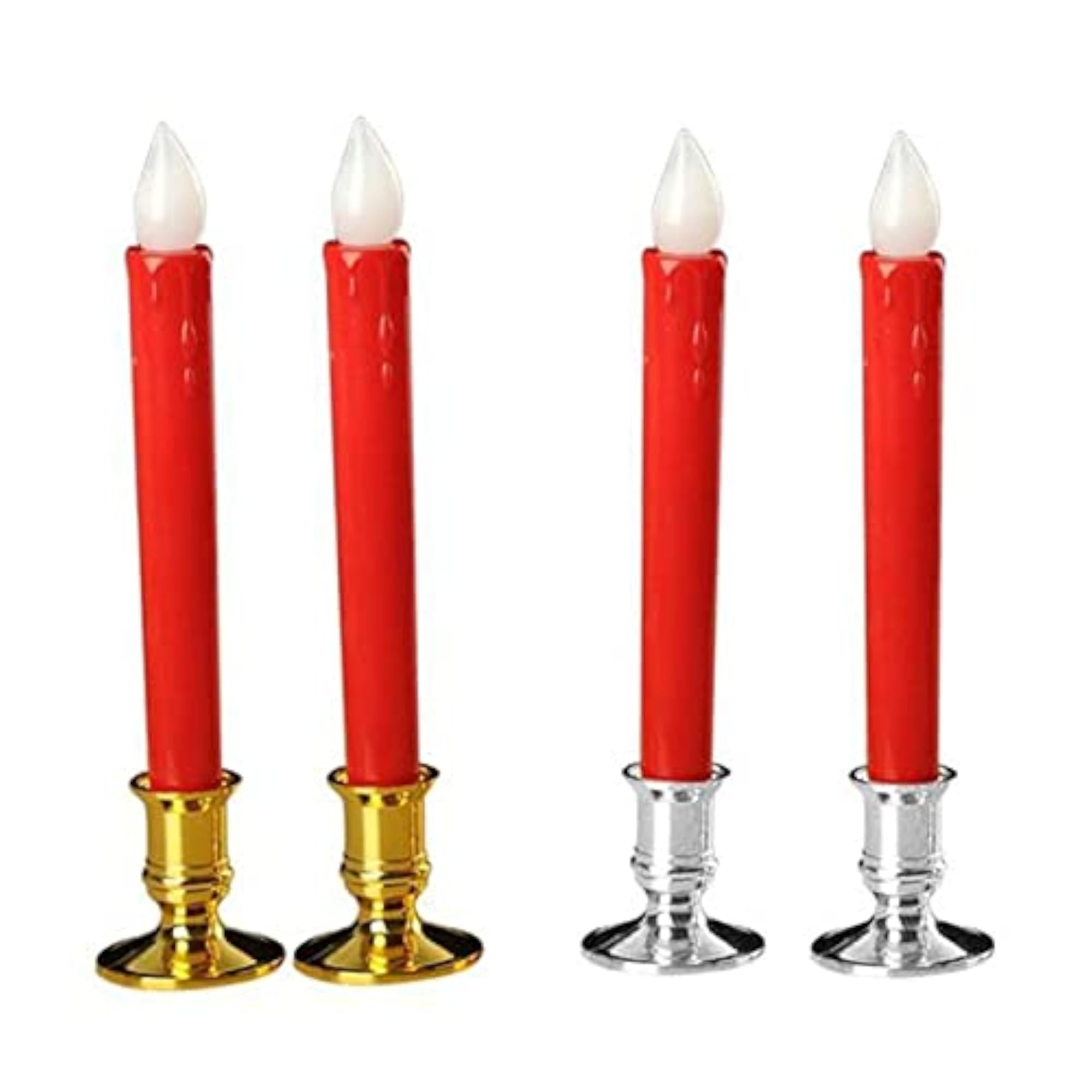 Flameless Flickering LED Pillars Candle Tea Light with Base