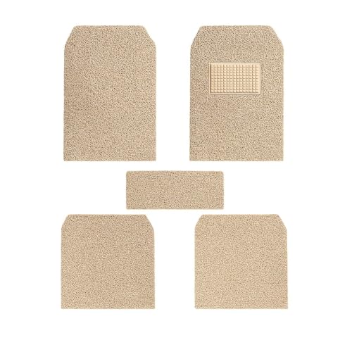 Image of CARNEST Premium Grass PVC Mats, 12mm Thickness, 100% Waterproof and Dustproof Car Floor Foot Mats, Universal Fit in All Cars, Complete Set of 5 Piece Compatible for TIGOR (2017 Onwards,Beige)