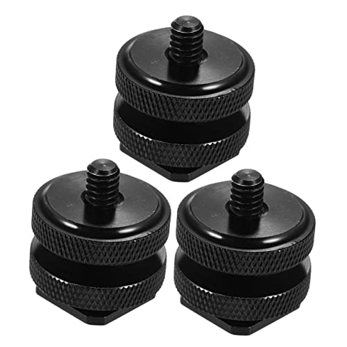 LIFKICH Essential Camera Rig Accessory: 3pcs Tripod Screw Adapter Flash Shoe Mount 1/4 Inch Screw