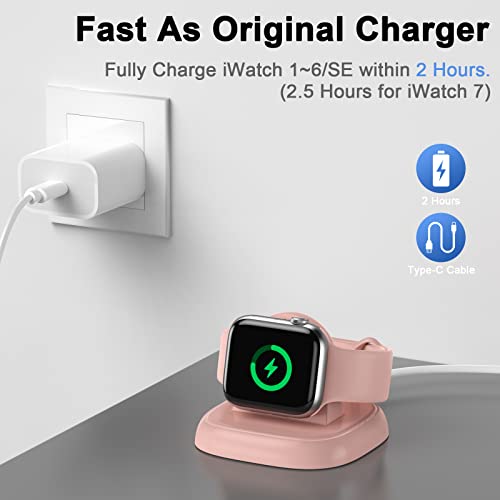Lvfan Portable Charger For Apple Watch, Wireless Fast Charger For Apple Watch Series 8 7 6 5 4 3 2 1 Ultra Se(Pink) #TOP6