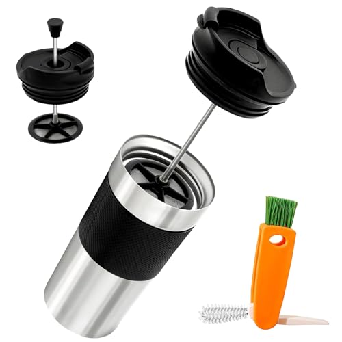 Recopilación de Termo Prensa Francesa para comprar online. 40 BREEZEE Termo Vaso de 450 ml con Prensa Francesa Integrada, Infusionador Portatil para Bebidas Café o Té, Diseño Portátil Doble Pared de Acero Inoxidable 304 y Tapa Hermética...