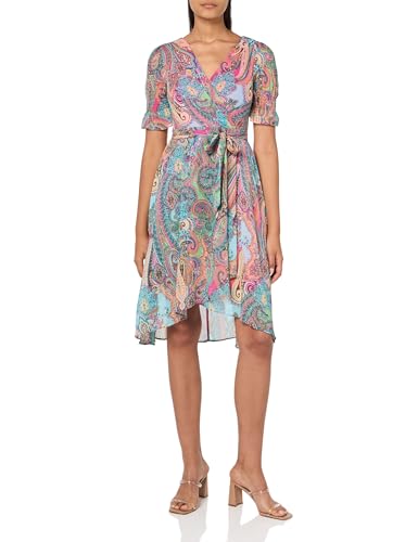 Robe Chiffon Robe Tommy Hilfiger Rose Vif Multicolore Taille 44 Femme