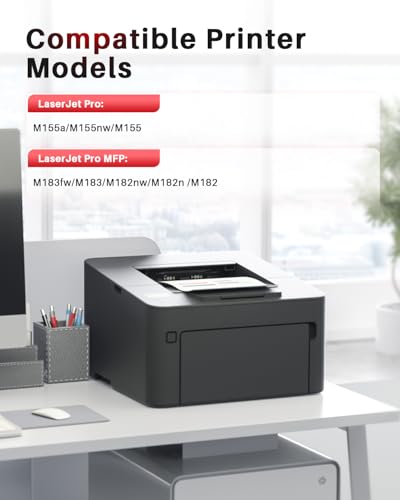 Halloya 216A Toner Cartridges Compatible with HP 216A for Color Laserjet Pro MFP M183fw M182n M182nw M155a M155nw W2410A W2411A W2412A W2413A Printer Toner (with chip,4-Pack)