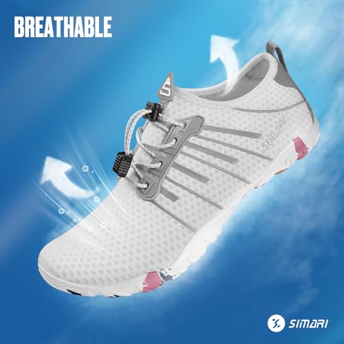 Image of SIMARI Water Shoes for Women Men - Barefoot Quick-Dry Aqua Socks | Lightweight Swim Shoes for Surfing, Swimming, Beach Sports, Kayaking, Diving | Non-Slip Design