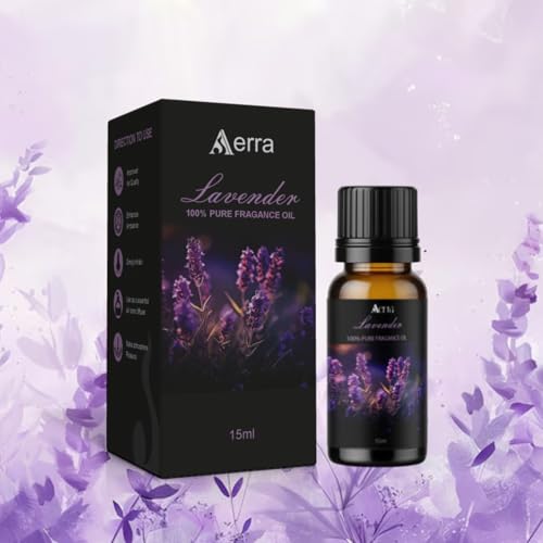 Image of Aerra French Lavender Fragrance Oil (15ml) for Puja, Diffuser, Candles, Soap Making | Calming Aroma Oil for Weddings, Spa, DIY
