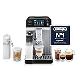 De'Longhi Eletta Ultra   Perfetto Machine à Café Automatique, LatteCrema Mousseur à Lait Automatique, 50+ Boissons Chaudes et Froides, Technologie Silencieuse, Écran Tactile, Métal (ECAM472.85.MB)