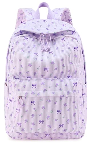 Image of BTOOP School Backpack for Teens Large Corduroy Bookbag Lightweight 15.6 inch Laptop Bag for Girls Women Casual High School College