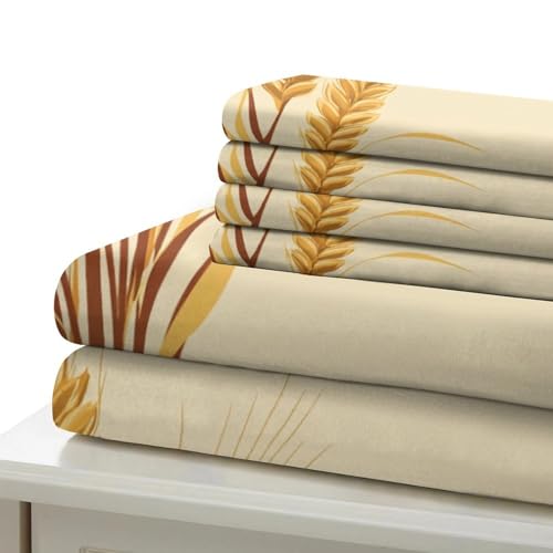 Housse de couette lavable en machine imprimé blé 3D microfibre抗 ride 220x240 - 7