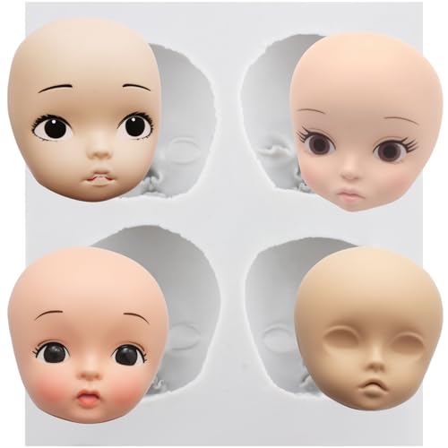 MINFEIDMS Moules en silicone visage humain bébé moule fondant