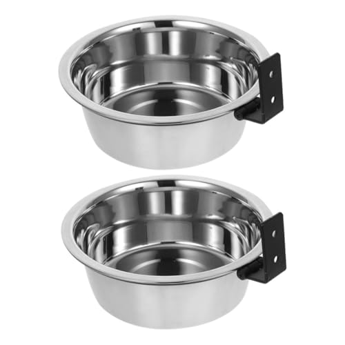 GRIRIW 2 Pack Elevated Dog Bowl Set Wall-Mounted Pet Feeding Station Stainless Steel Dog Cat Bowl Easy to for Home Clinic Use