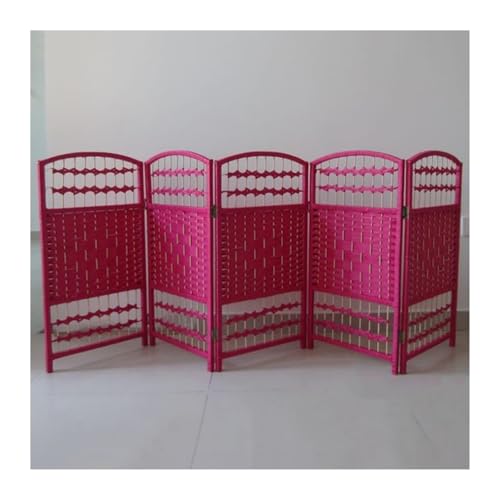 Paravent rotin orange pliant court séparateur de pièce chambre