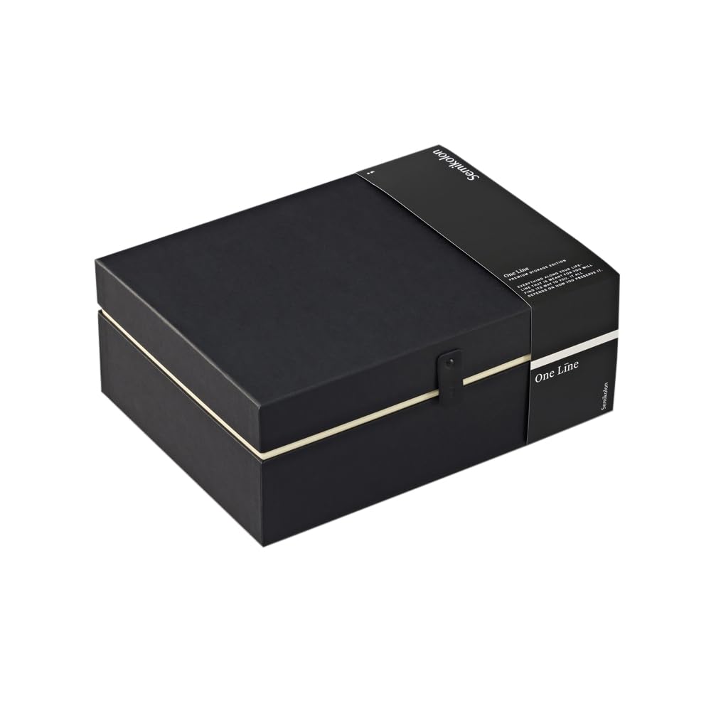 Semikolon 373050 Scatola portaoggetti Premium One Line Edition - Scatola regalo grande 31 x 23 x 12 cm - Nero