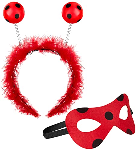 Balinco MARIA BEETLE HAIRBAND + MASK red with plush & glitter effect