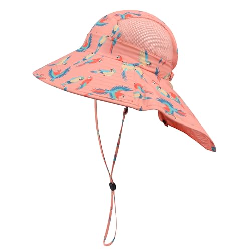 Yiizlh Chapéu de sol infantil infantil verão FPS 50+ para meninos e meninas chapéus de praia ajustáv