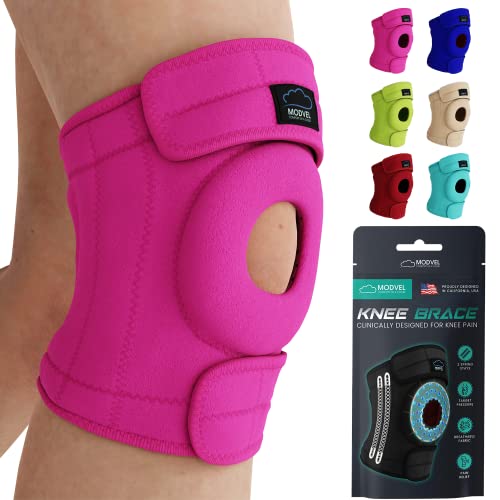 Modvel Knee Brace With Side Stabilizers | Fsa Or Hsa Eligible | Patella Gel Pads Knee Support Braces For Knee Pain, Meniscus Tear,Acl,Mcl,Arthritis, Joint Pain Relief,Injury Recovery. (L/Xl Pink) #TOP14
